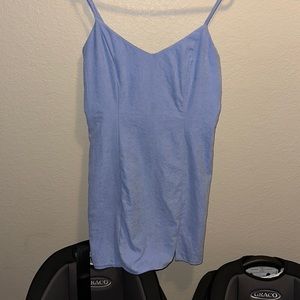 blueish/ purple zip up , fitted dress